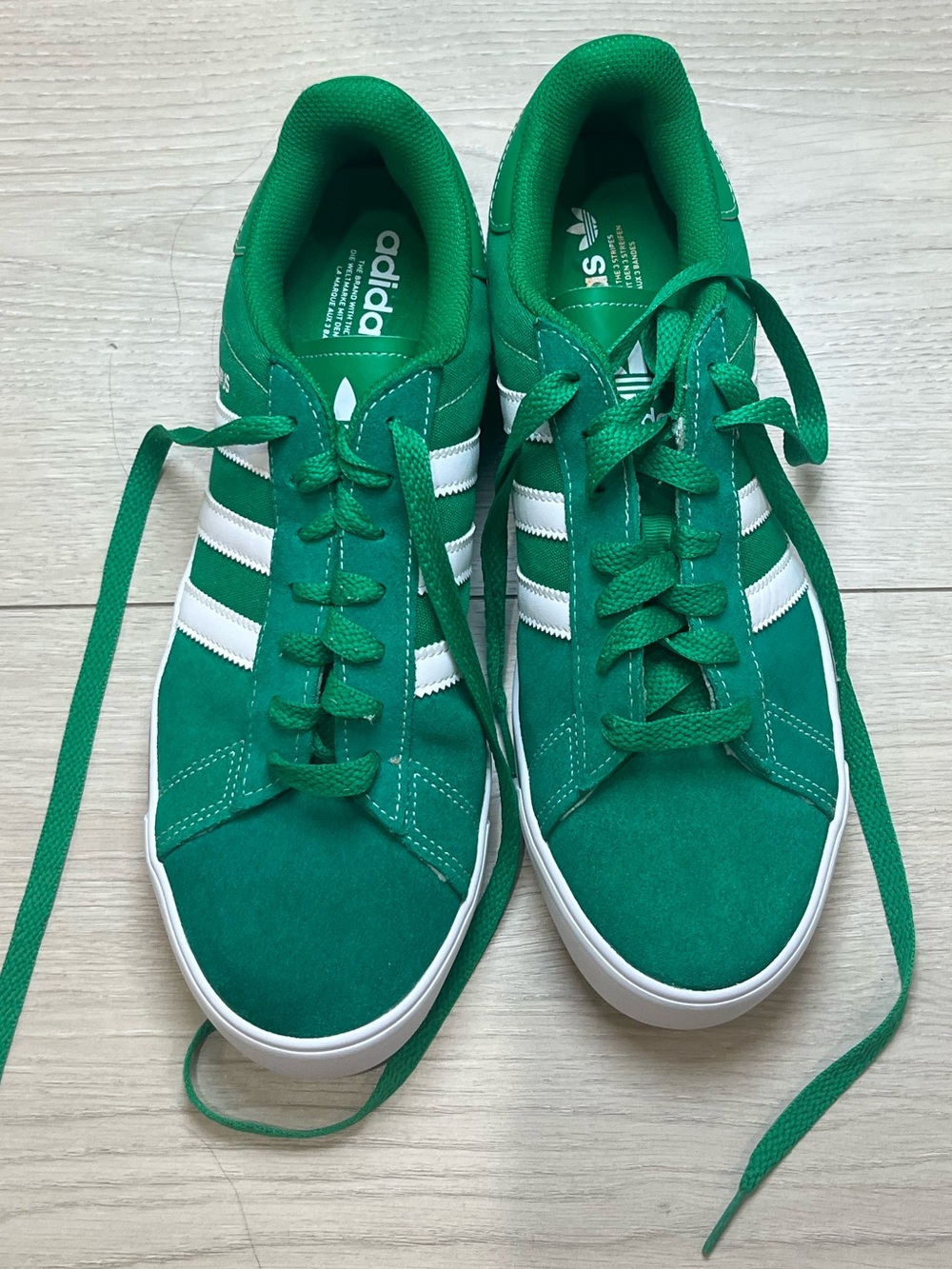 adidas Green Low-Top Sneakers with White Stripes 10 1/2 men’s